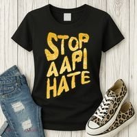 Stop AAPI Hate Painted Women's T-Shirt thumb 3