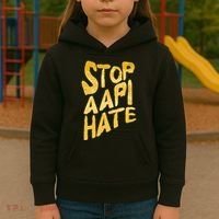 Stop AAPI Hate Painted Kids Hoodie thumb 3