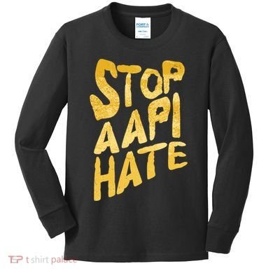Stop AAPI Hate Painted Kids Long Sleeve Shirt