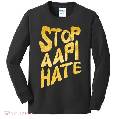 Stop AAPI Hate Painted Kids Long Sleeve Shirt