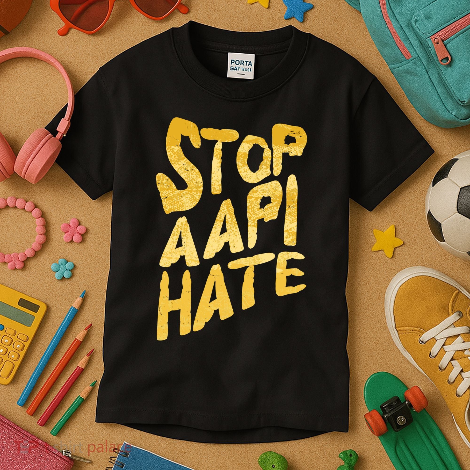 Stop AAPI Hate Painted Kids T-Shirt
