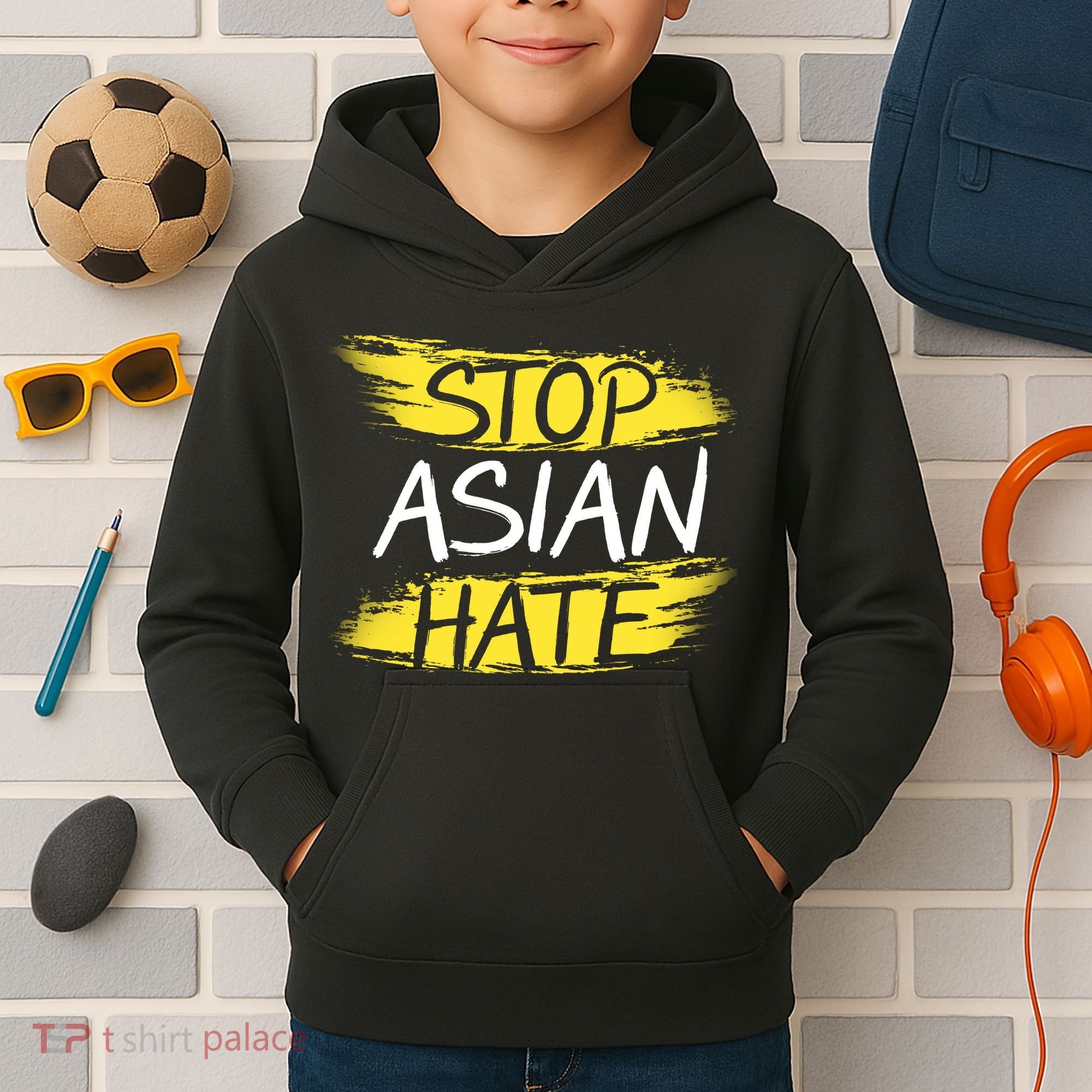 Stop Asian Hate Protest Support Kids Hoodie