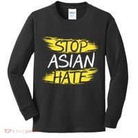 Stop Asian Hate Protest Support Kids Long Sleeve Shirt thumb 0
