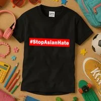 Stop Asian Hate Racism AAPI Kids T-Shirt thumb 3