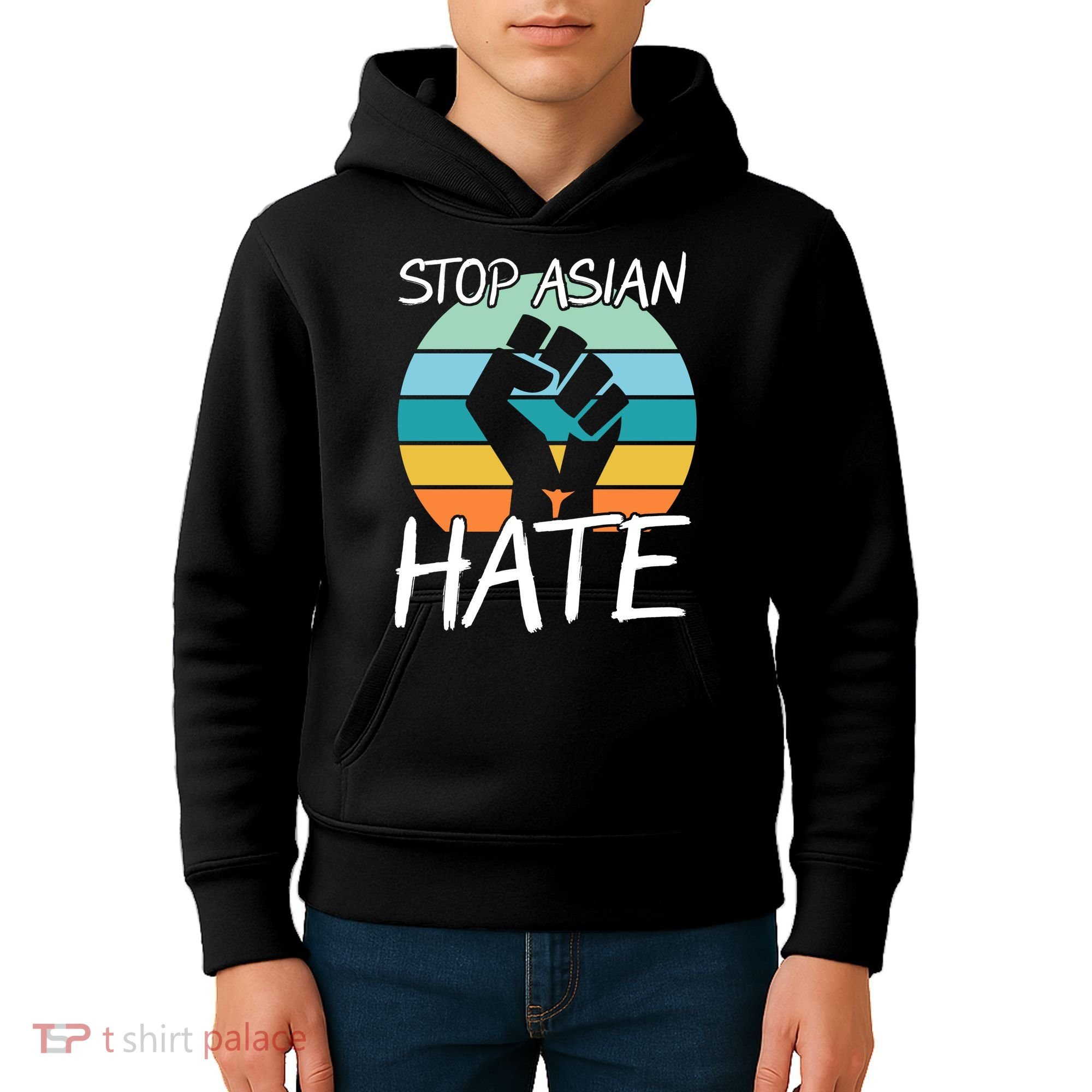 Stop Asian Hate Stand Strong Kids Hoodie