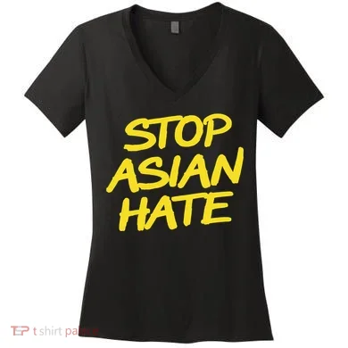 Stop Asian Hate Support Women's V-Neck T-Shirt