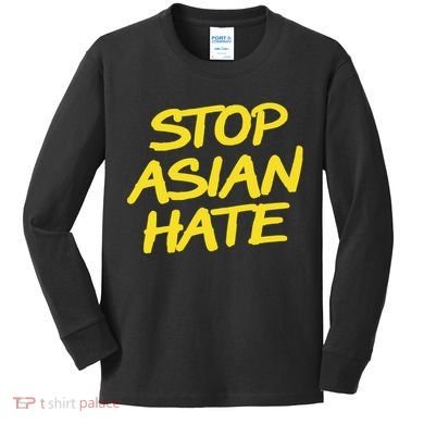 Stop Asian Hate Support Kids Long Sleeve Shirt