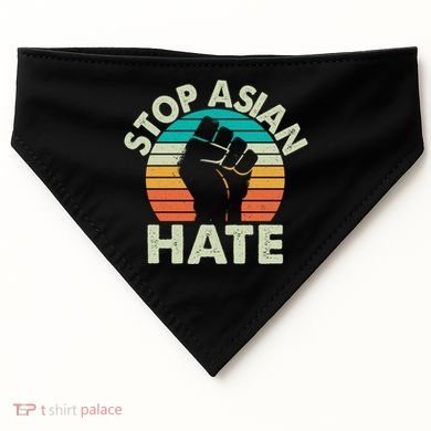 Stop Asian Hate Vintage Protest Fist USA-Made Doggie Bandana