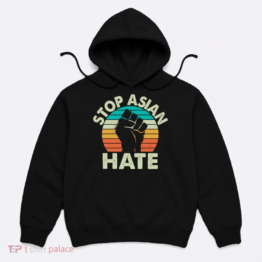 Stop Asian Hate Vintage Protest Fist Hoodie