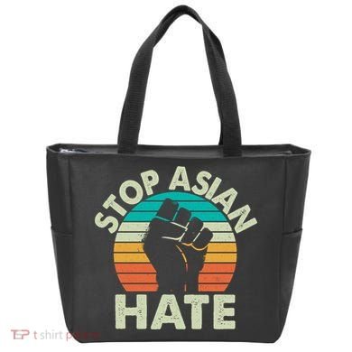 Stop Asian Hate Vintage Protest Fist Tote Bag