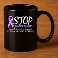 Stop Domestic Violence 11oz C Handle Ceramic Mug thumb 3