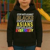 Stop Hate Against Blacks Against Asians and Everybody Else Kids Hoodie thumb 3