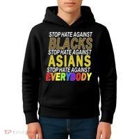 Stop Hate Against Blacks Against Asians and Everybody Else Kids Hoodie thumb 4