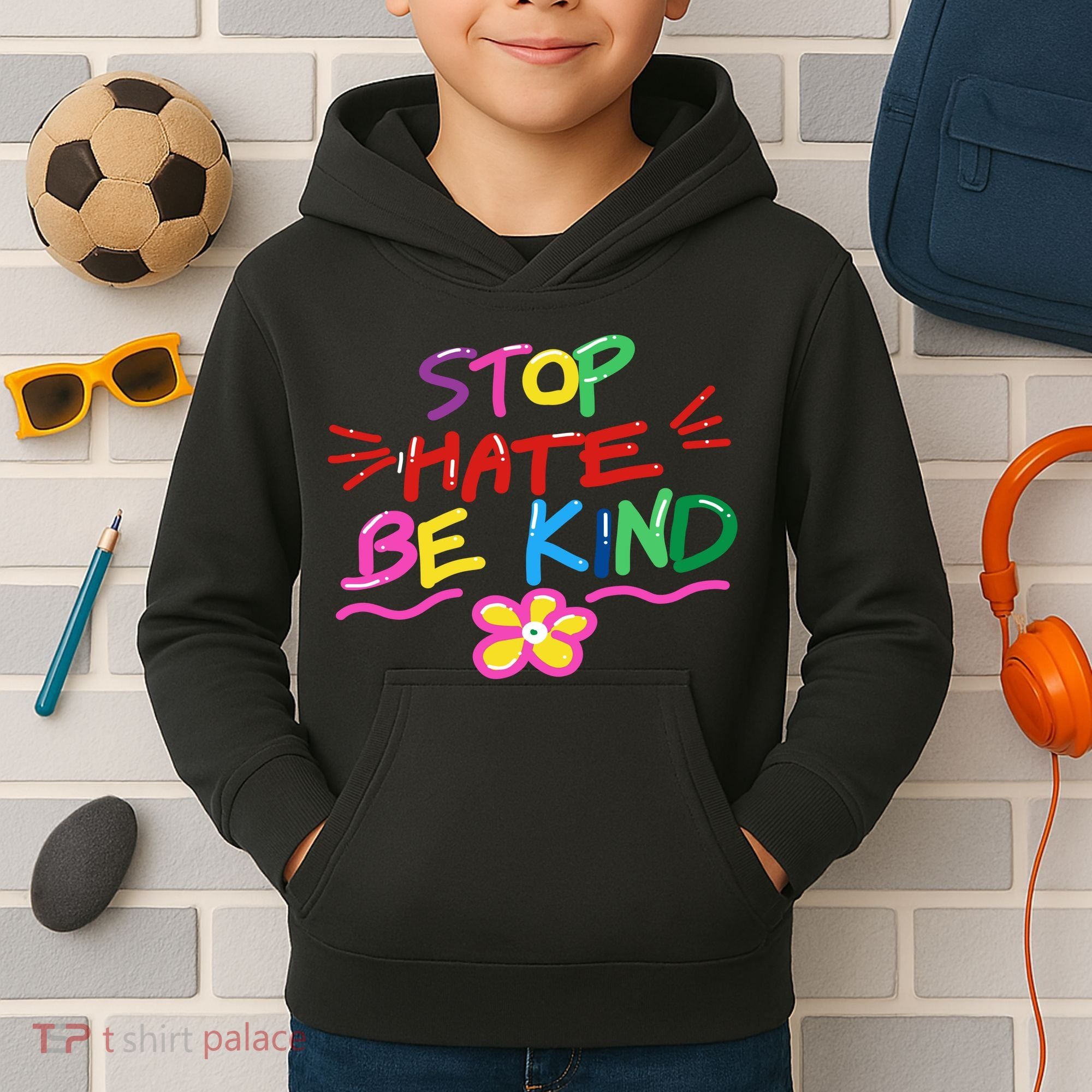 Stop Hate Be Kind Kids Hoodie