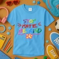 Stop Hate Be Kind Kids T-Shirt thumb 3