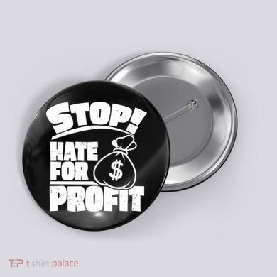Stop Hate for Profit Money Bag Button