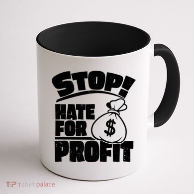 Stop Hate for Profit Money Bag Coffee Mug back