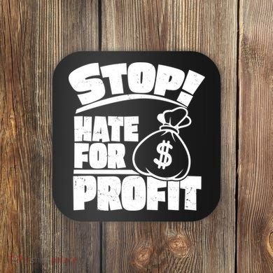 Stop Hate for Profit Money Bag Coaster
