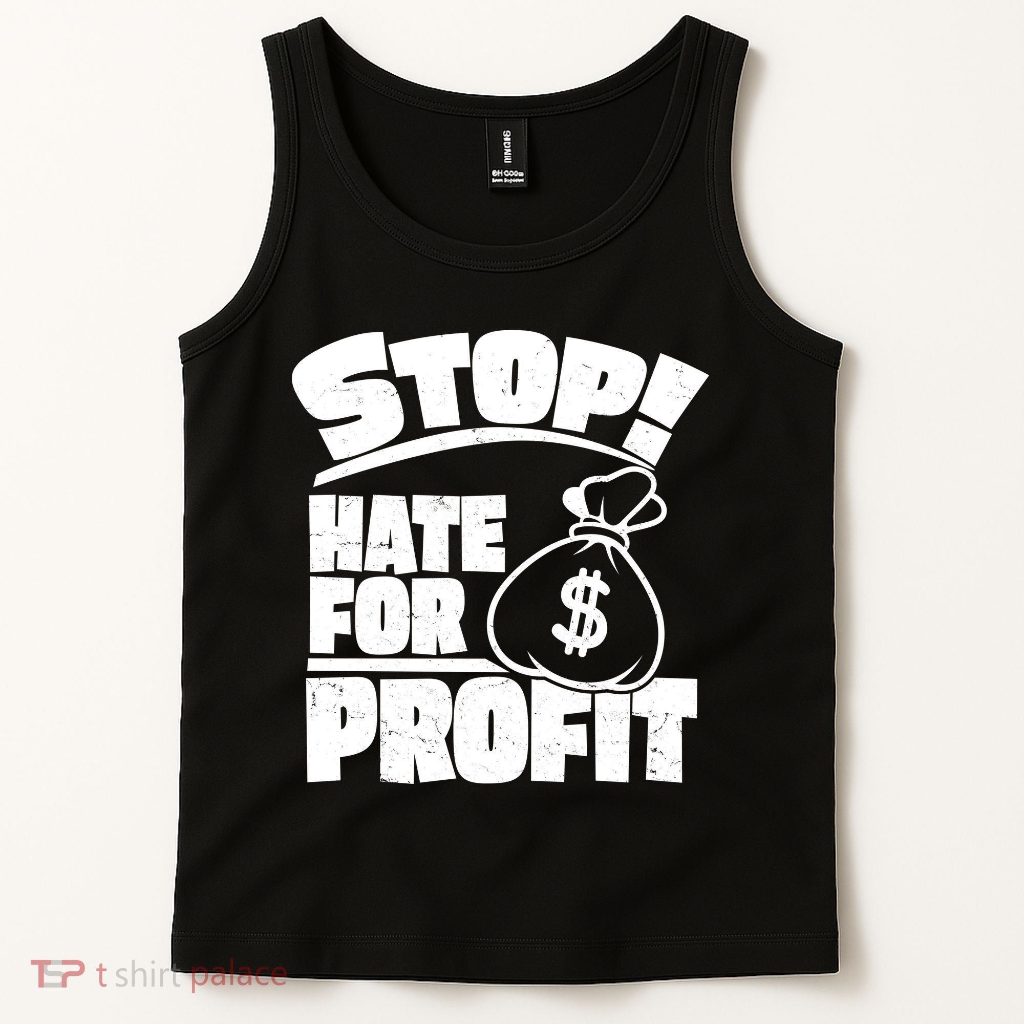 Stop Hate for Profit Money Bag Tank Top