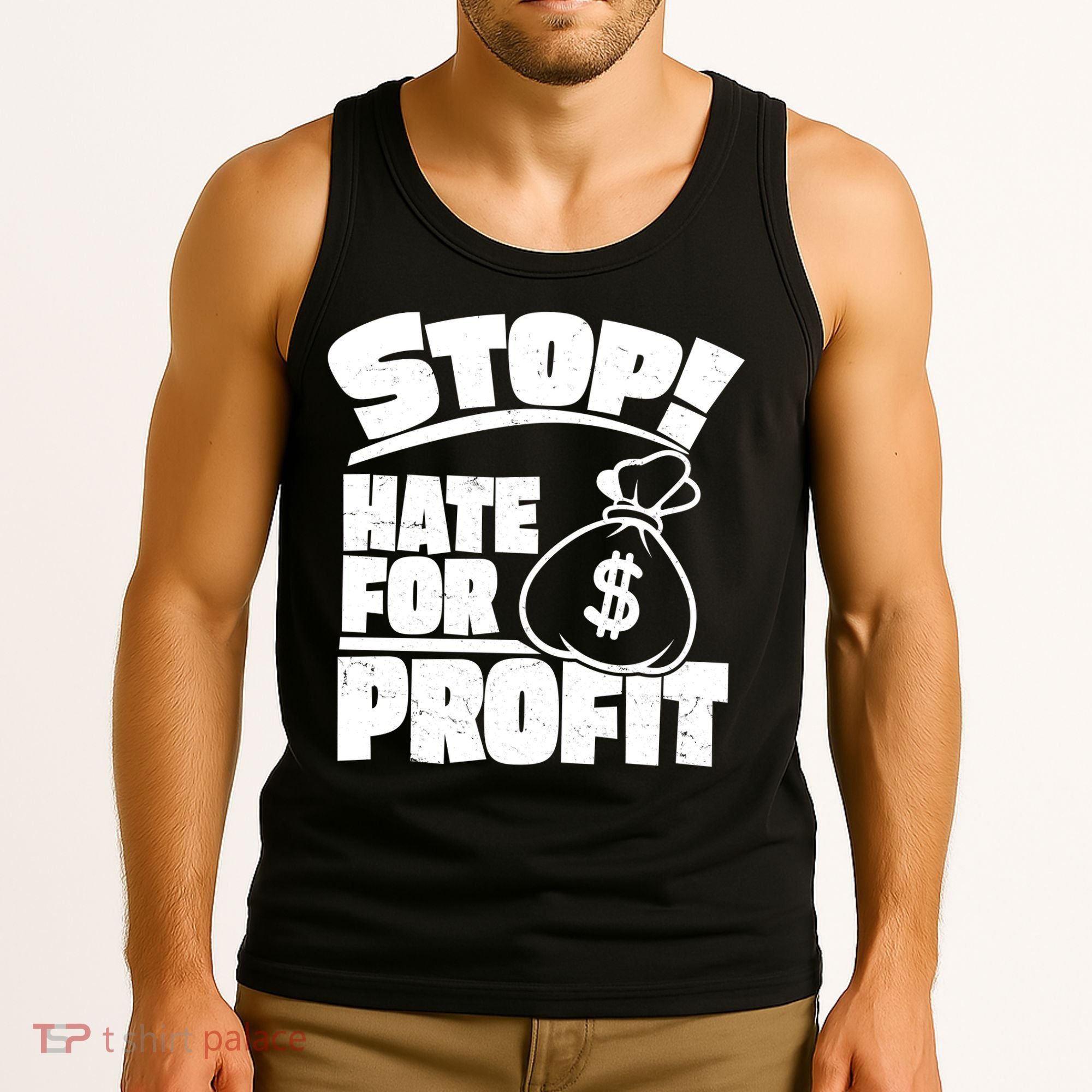 Stop Hate for Profit Money Bag Tank Top