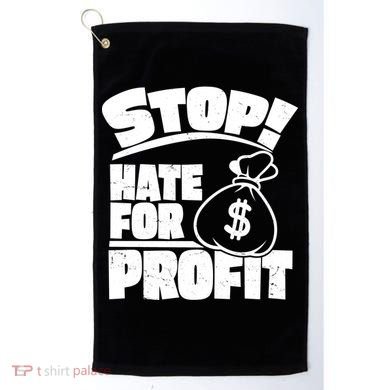 Stop Hate for Profit Money Bag Golf Towel