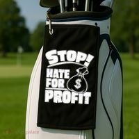 Stop Hate for Profit Money Bag Golf Towel thumb 2
