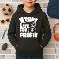 Stop Hate for Profit Money Bag Kids Hoodie thumb 2