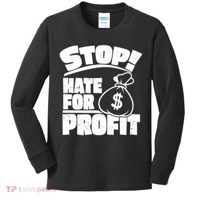 Stop Hate for Profit Money Bag Kids Long Sleeve Shirt