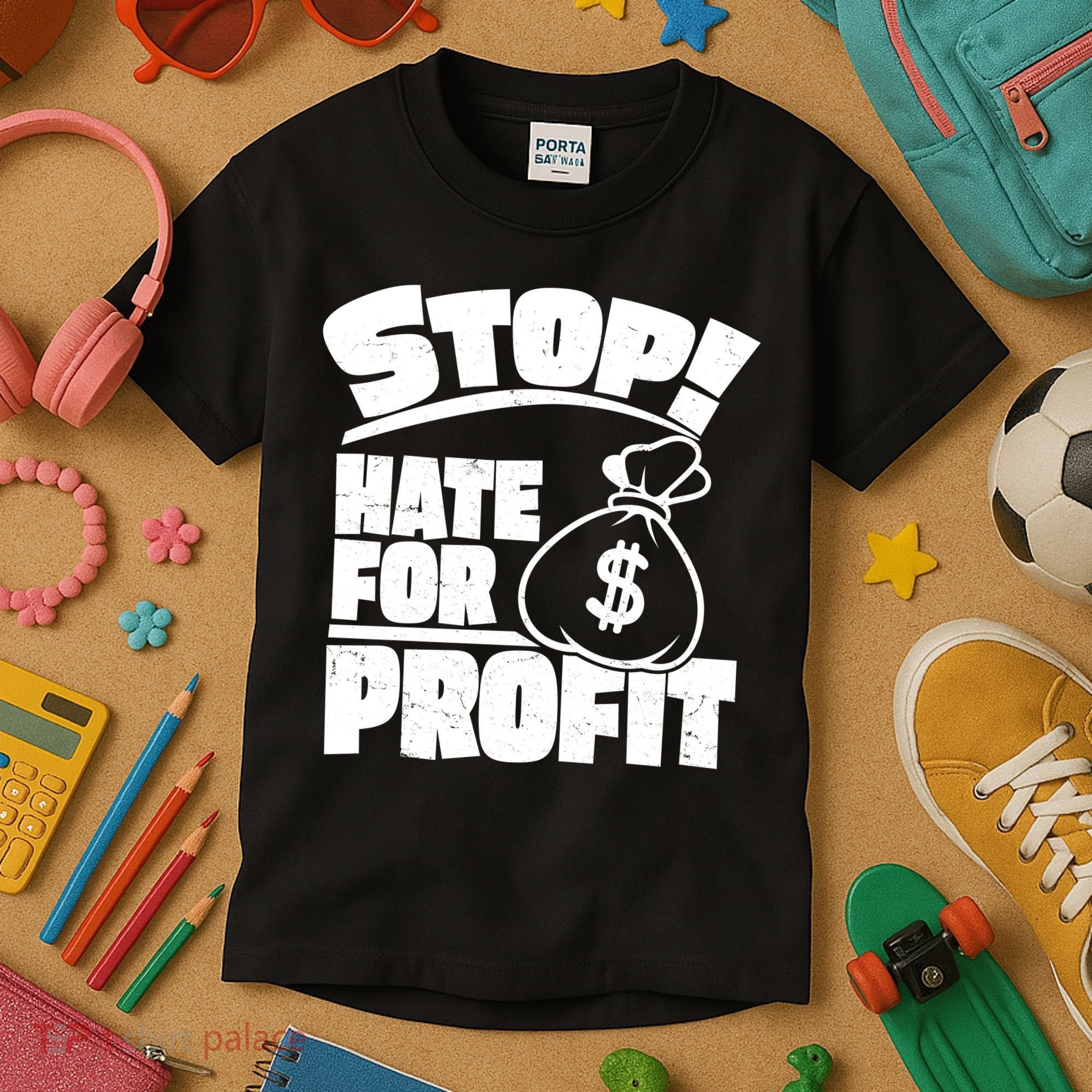Stop Hate for Profit Money Bag Kids T-Shirt