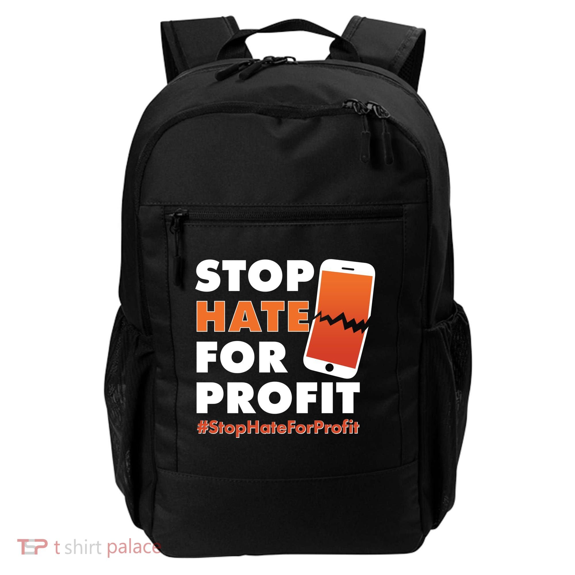 Stop Hate for Profit #StopHateForProfit Cracked Cell Phone Backpack