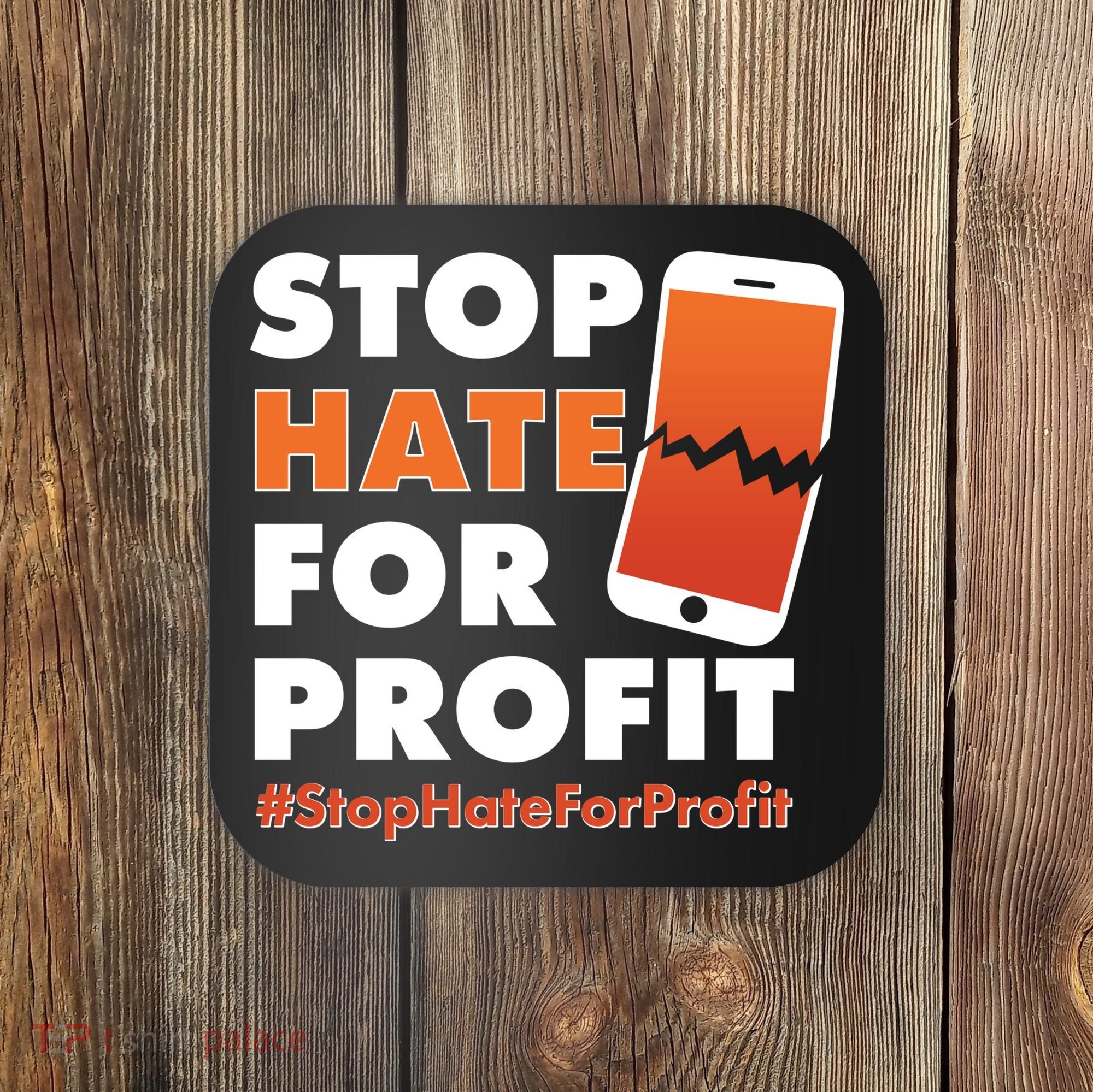 Stop Hate for Profit #StopHateForProfit Cracked Cell Phone Coaster