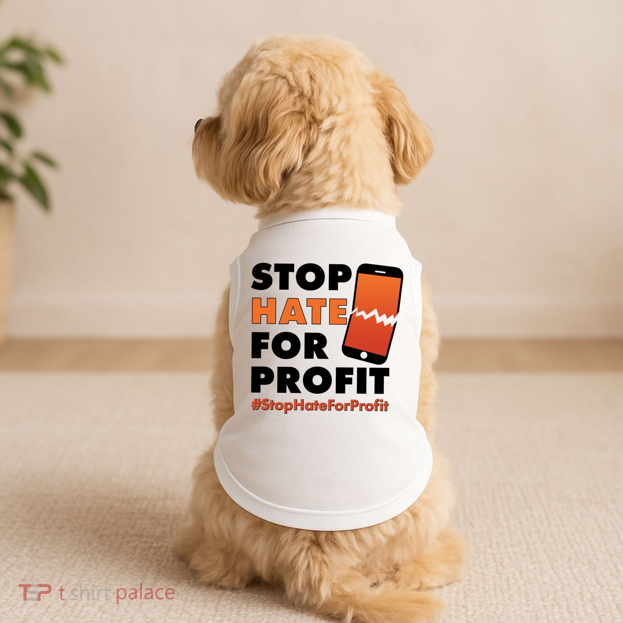 Stop Hate for Profit #StopHateForProfit Cracked Cell Phone Doggie Tank