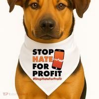 Stop Hate for Profit #StopHateForProfit Cracked Cell Phone USA-Made Doggie Bandana thumb 1