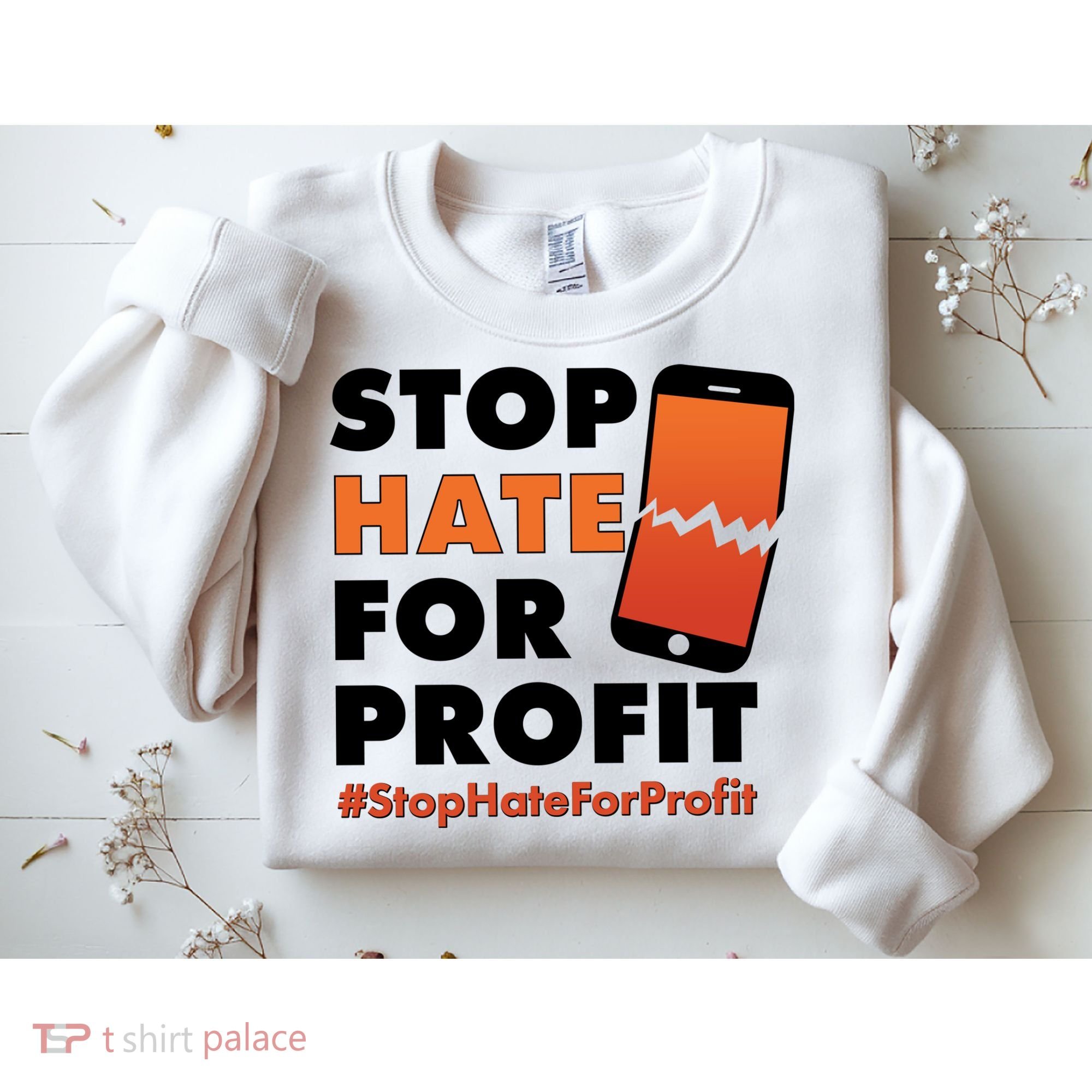 Stop Hate for Profit #StopHateForProfit Cracked Cell Phone Sweatshirt