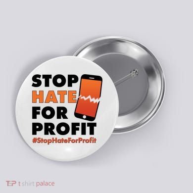 Stop Hate for Profit #StopHateForProfit Cracked Cell Phone Button