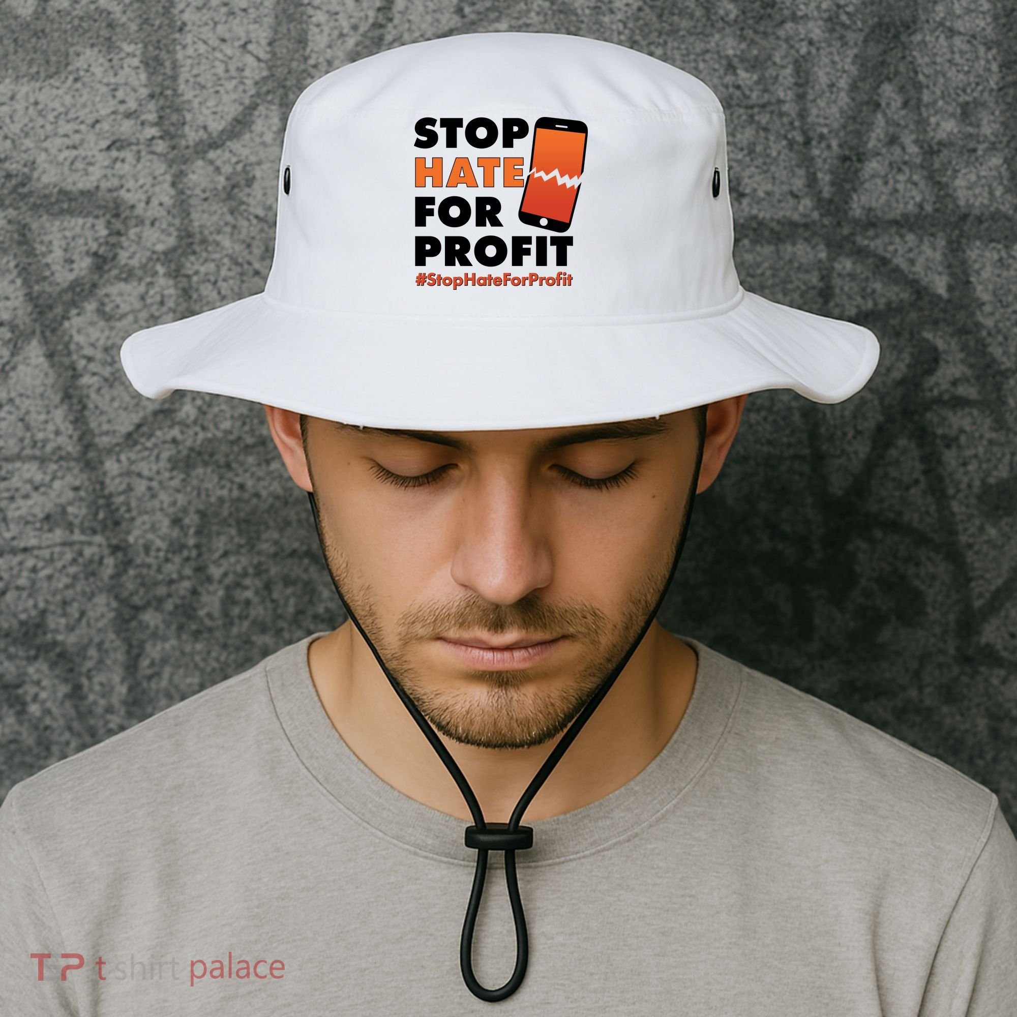 Stop Hate for Profit #StopHateForProfit Cracked Cell Phone Bucket Hat
