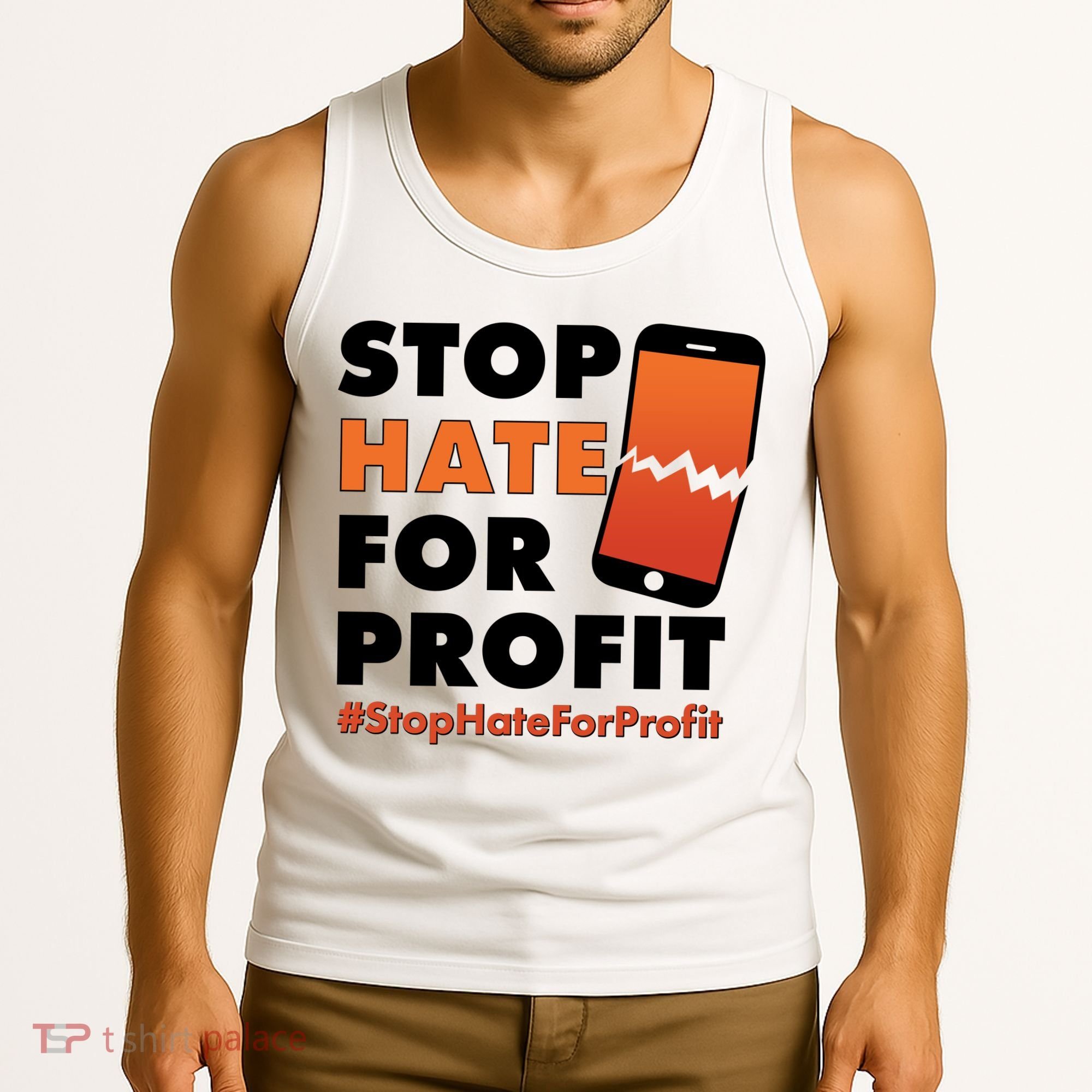 Stop Hate for Profit #StopHateForProfit Cracked Cell Phone Tank Top