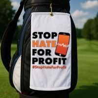 Stop Hate for Profit #StopHateForProfit Cracked Cell Phone Golf Towel thumb 2