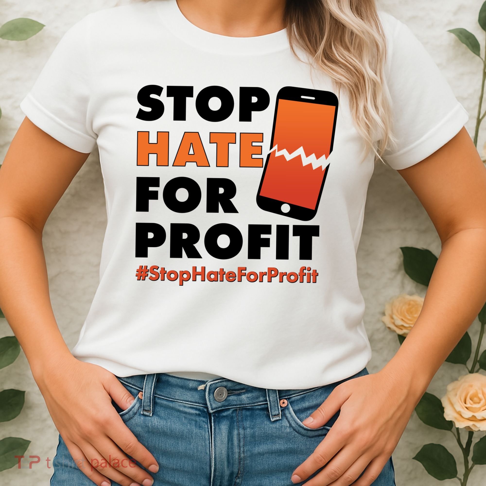 Stop Hate for Profit #StopHateForProfit Cracked Cell Phone Women's T-Shirt