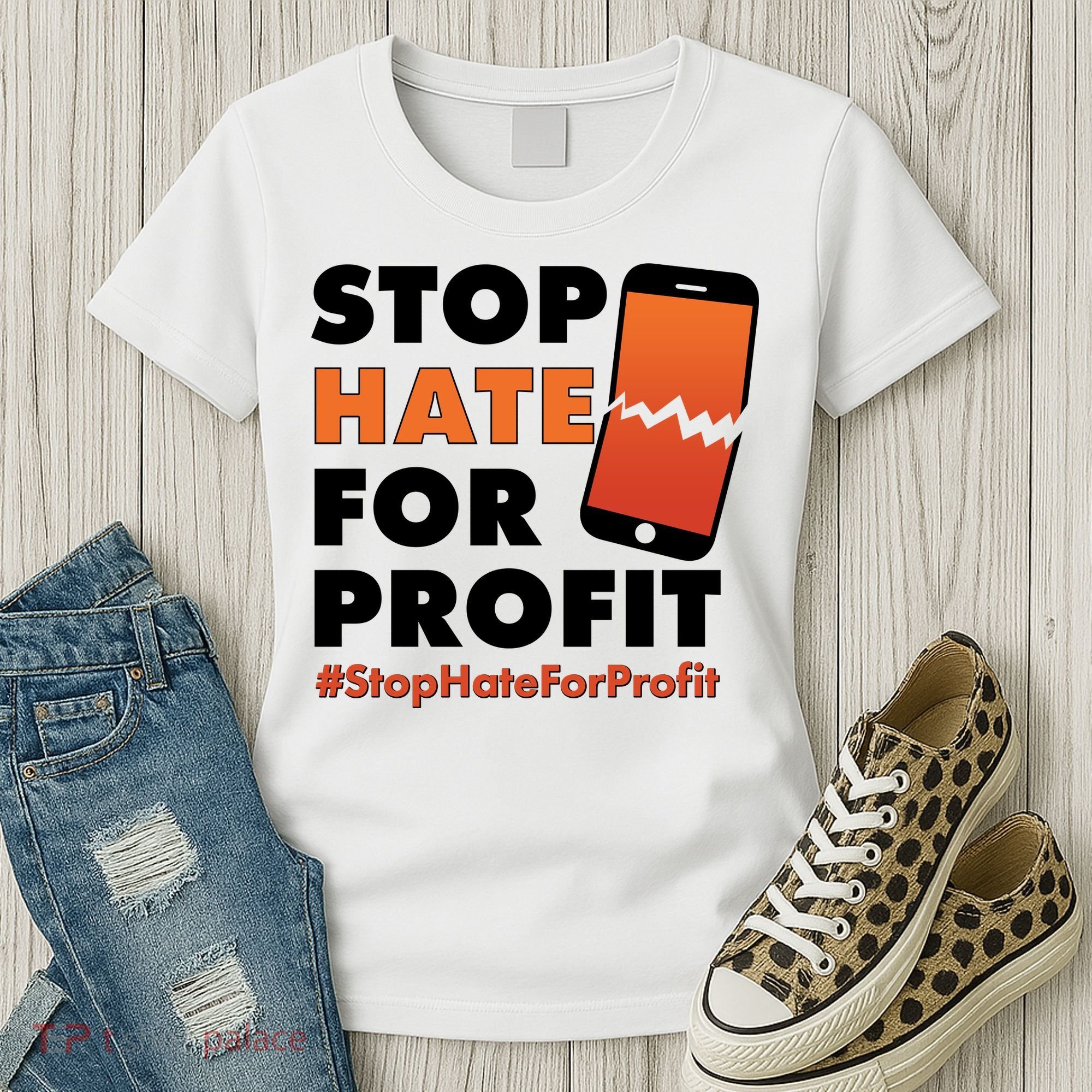Stop Hate for Profit #StopHateForProfit Cracked Cell Phone Women's T-Shirt