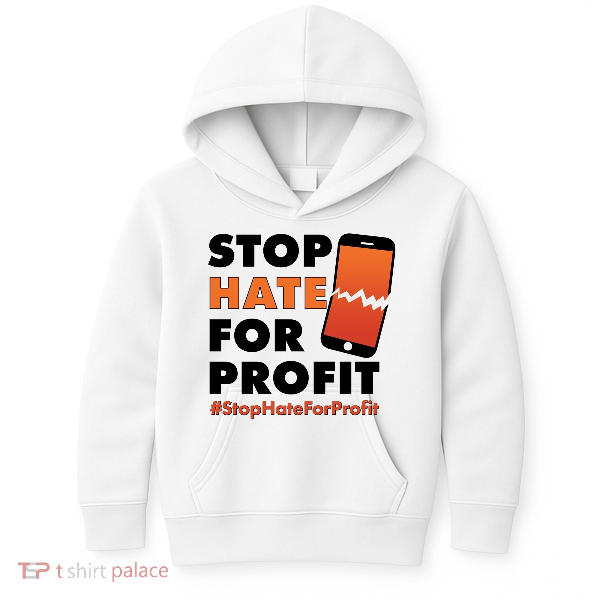 Stop Hate for Profit #StopHateForProfit Cracked Cell Phone Kids Hoodie