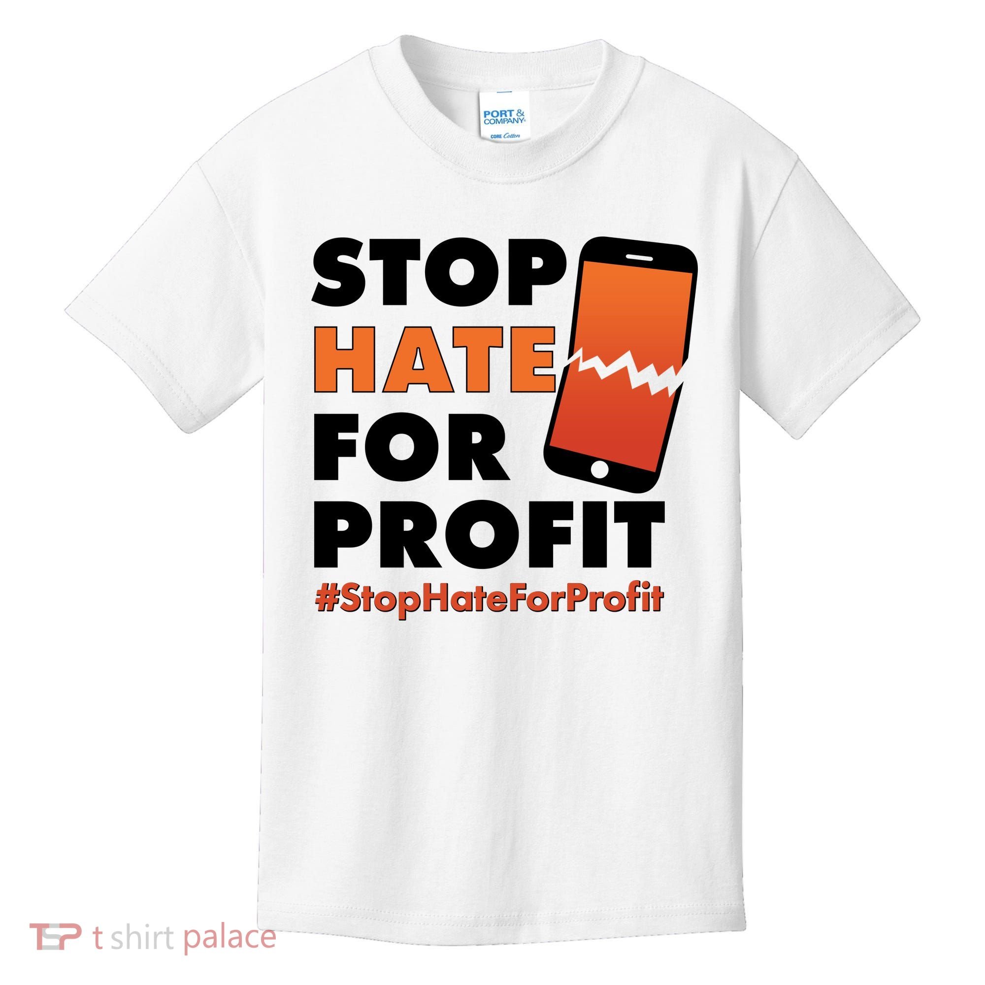 Stop Hate for Profit #StopHateForProfit Cracked Cell Phone Kids T-Shirt