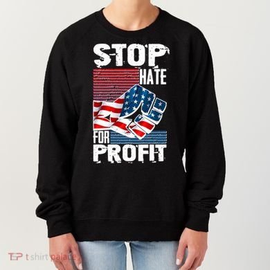 Stop Hate for Profit USA Flag Fist Women's Sweatshirt