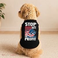 Stop Hate for Profit USA Flag Fist Doggie Tank thumb 2