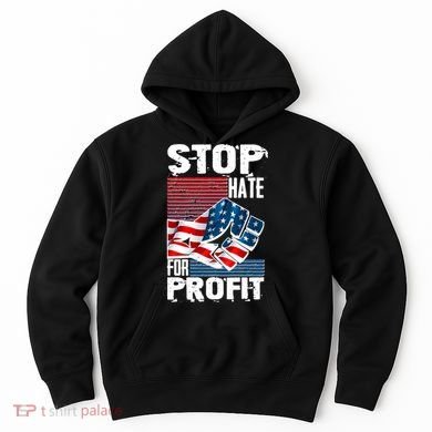 Stop Hate for Profit USA Flag Fist Hoodie