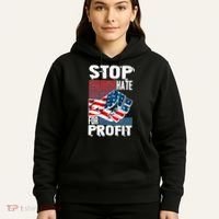 Stop Hate for Profit USA Flag Fist Hoodie thumb 5