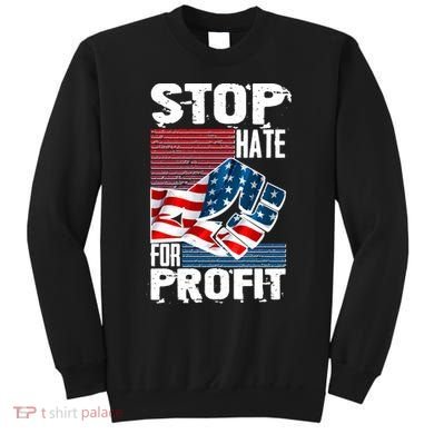 Stop Hate for Profit USA Flag Fist Sweatshirt