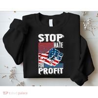 Stop Hate for Profit USA Flag Fist Sweatshirt thumb 2