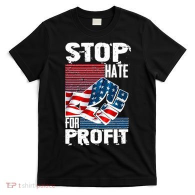 Stop Hate for Profit USA Flag Fist T-Shirt