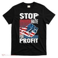 Stop Hate for Profit USA Flag Fist T-Shirt thumb 0